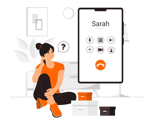 Call ringing concept illustration