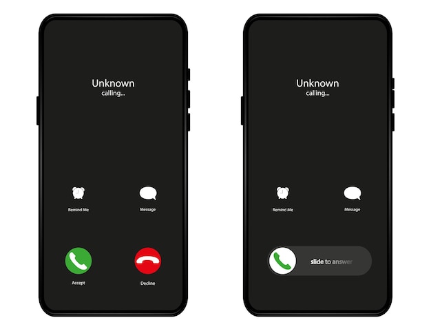 Vector call screen layout, abstract incoming call window interface with hang and reject buttons. presentation and infographic templates. element for communication technologies and applications. vector