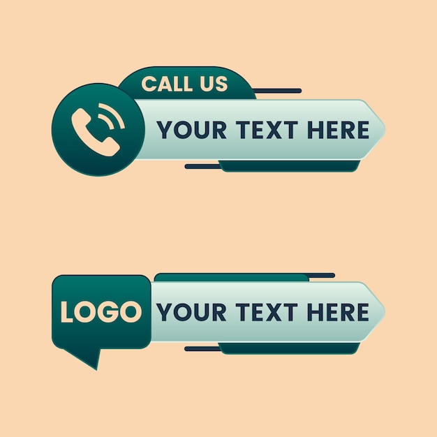 Vector call us button lower third banner text box vector