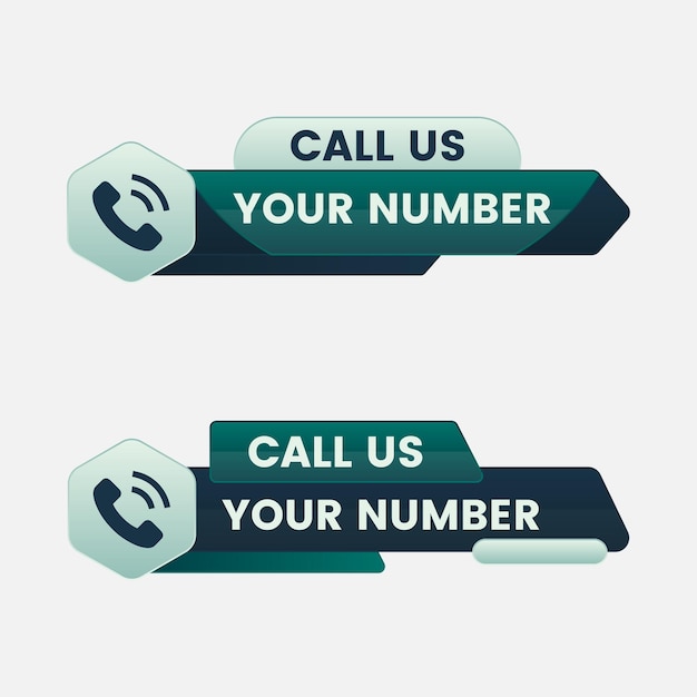 call us button vector with phone icon