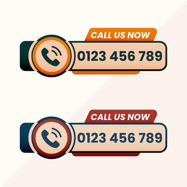 Call us now button call sign with your number