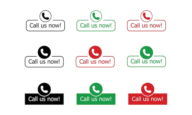 Call us now icon set information technology