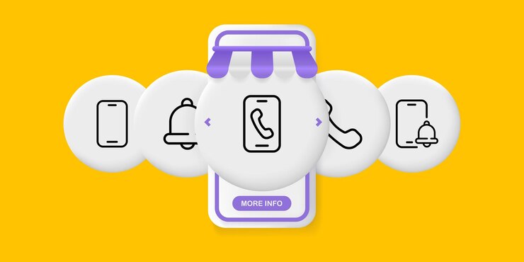 Vector call us set icon telephone landline bell dial communication work communication concept ui phone app screen vector line icon for business and advertising