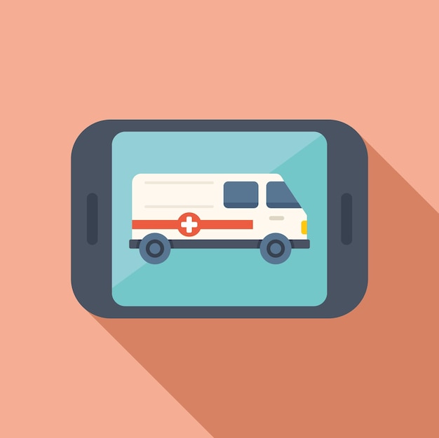 Vector call video ambulance icon flat vector medical online medicine clinic