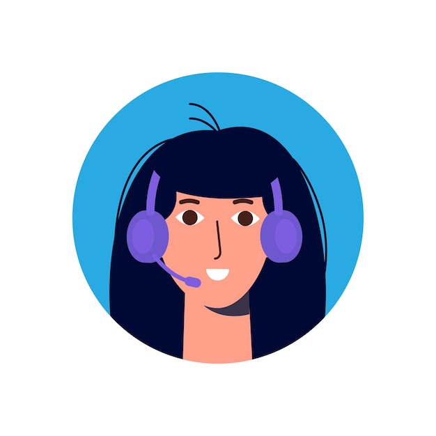 Callcenter avatar avatar icoon vector illustratie