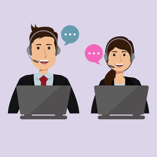 Callcenter, mannelijk en vrouwelijk