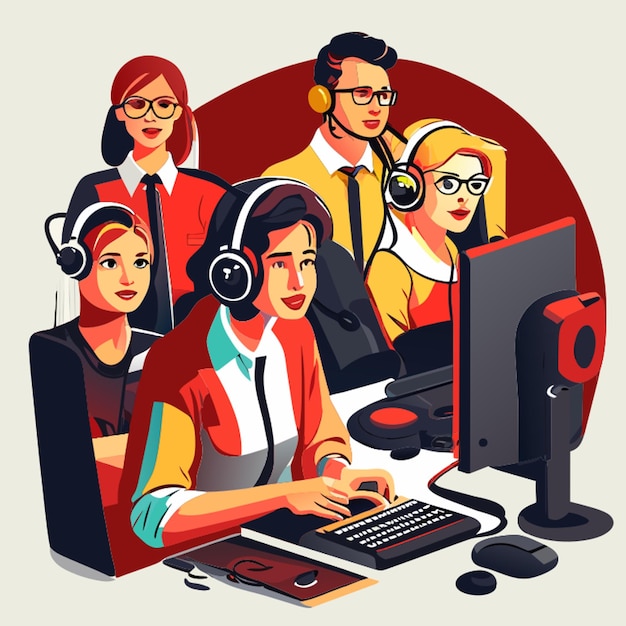 callcenter vectorillustratie