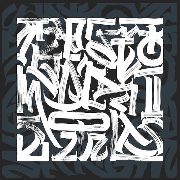 Calligrafie abstracte graffiti lettering grunge ontwerp compositie drukontwerp