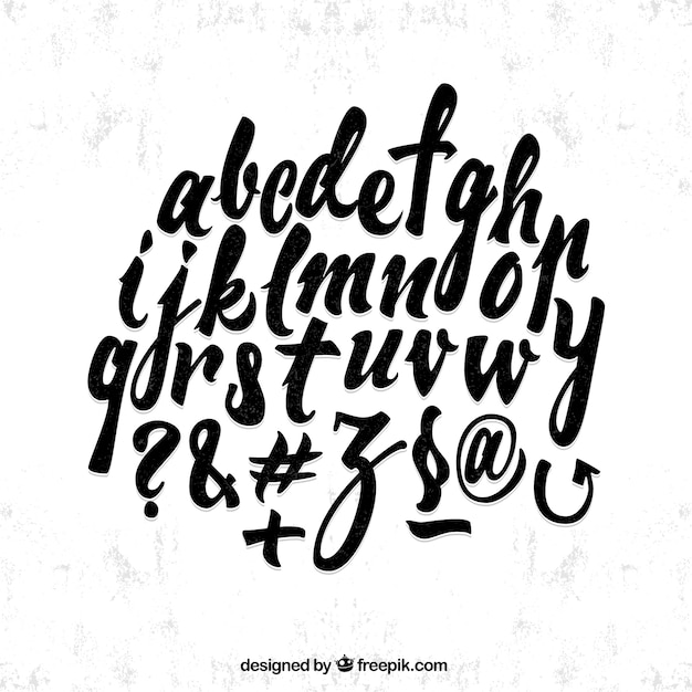 Vector calligraphic alphabet stickers