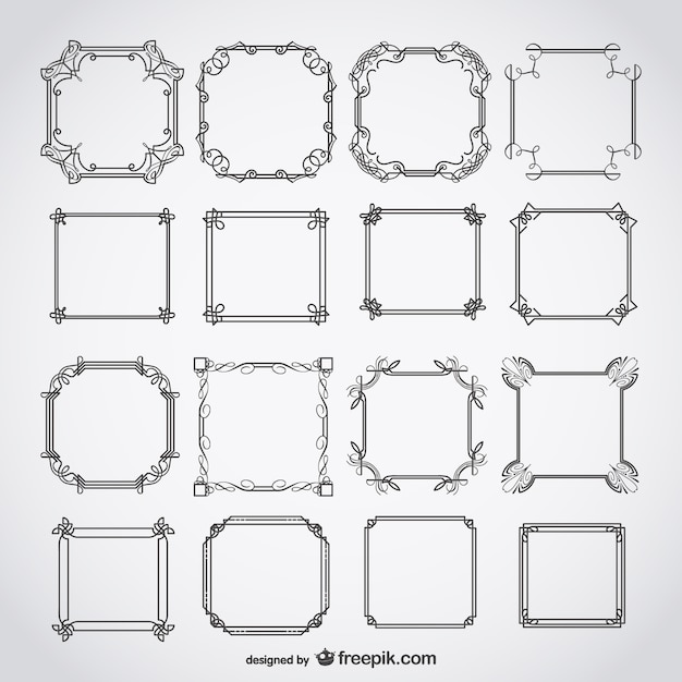 Calligraphic deco frames