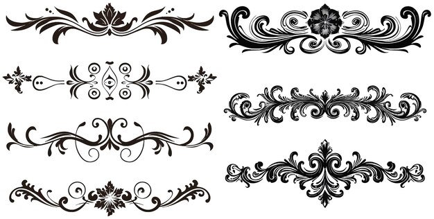 Vector calligraphic decorative elements