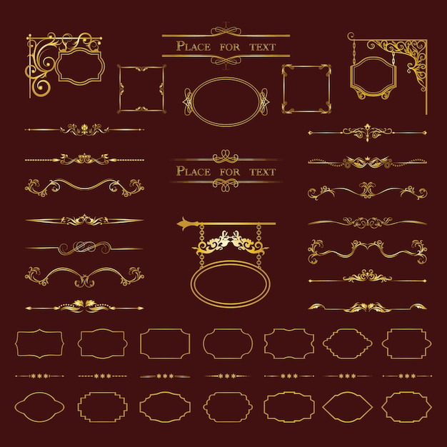 Vector calligraphic design elements.