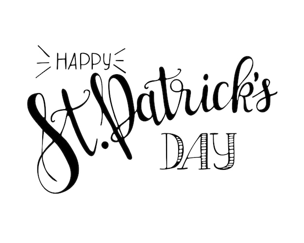 Calligraphic doodle card for st patricks day