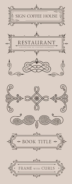 Vector calligraphic  elements and frames