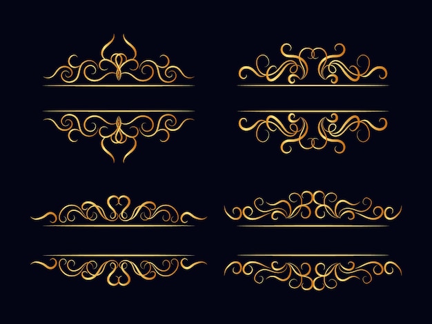 Calligraphic golden dividers set