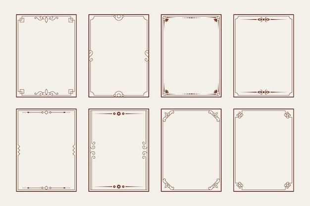 벡터 붓글씨 장식 프레임 컬렉션
