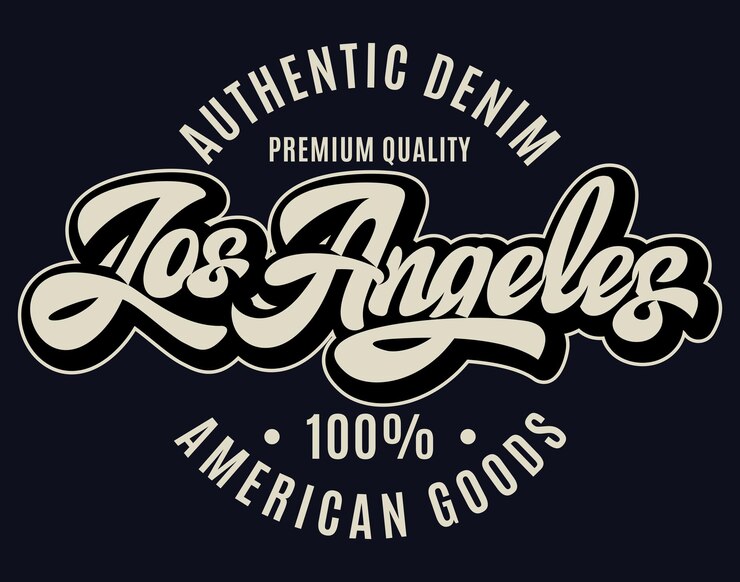 Vector calligraphic stylish inscription los angeles on a dark background element for design