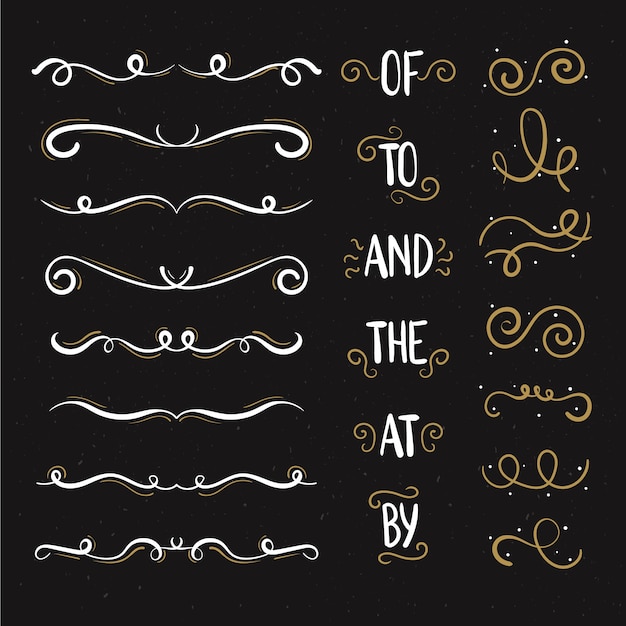 Vector calligraphic wedding ornament collection