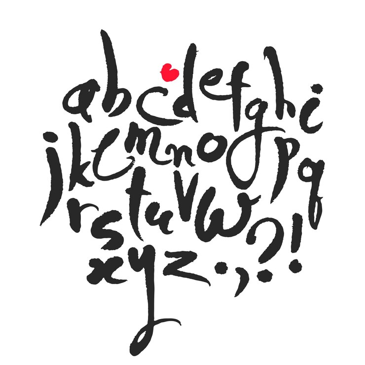 Vector 붓글씨 라틴 알파벳