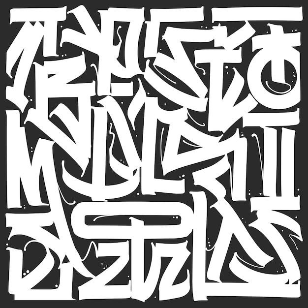 カリグラフィー 抽象的なグラフィティ 文字 グランジ デザイン 作曲 プリント デザイン