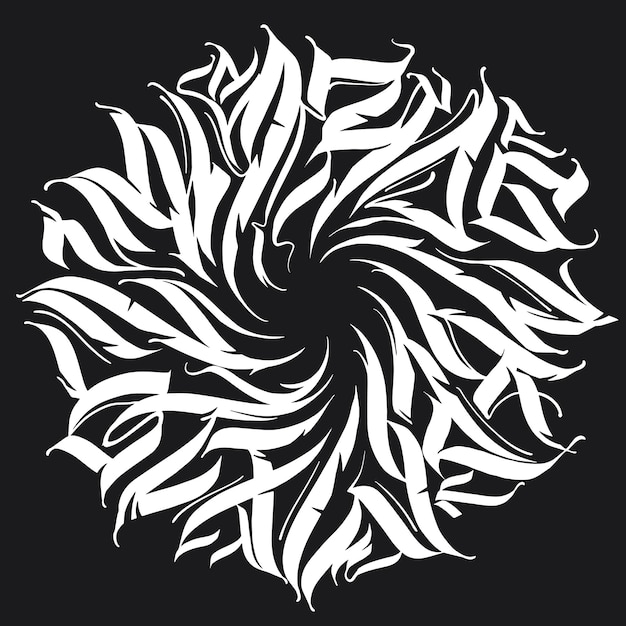 Vector calligraphy abstract lettering ornamental design composition print design