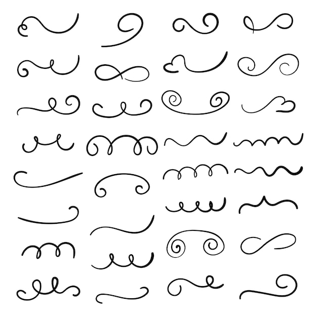 Vector calligraphy flourish designs