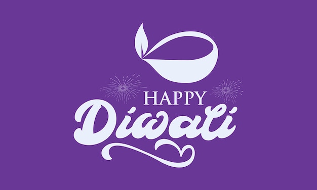 Calligraphy letter design concept of happy diwalideepavali with light lamp festival design vector illustration