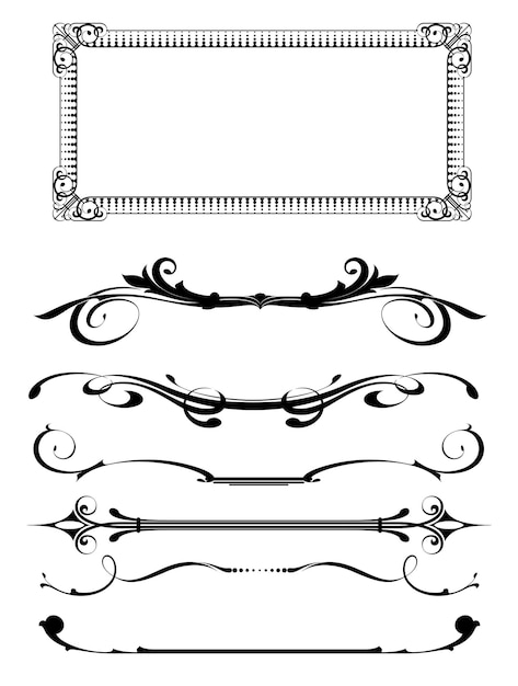 Vector calligraphy ornamental decorative frame