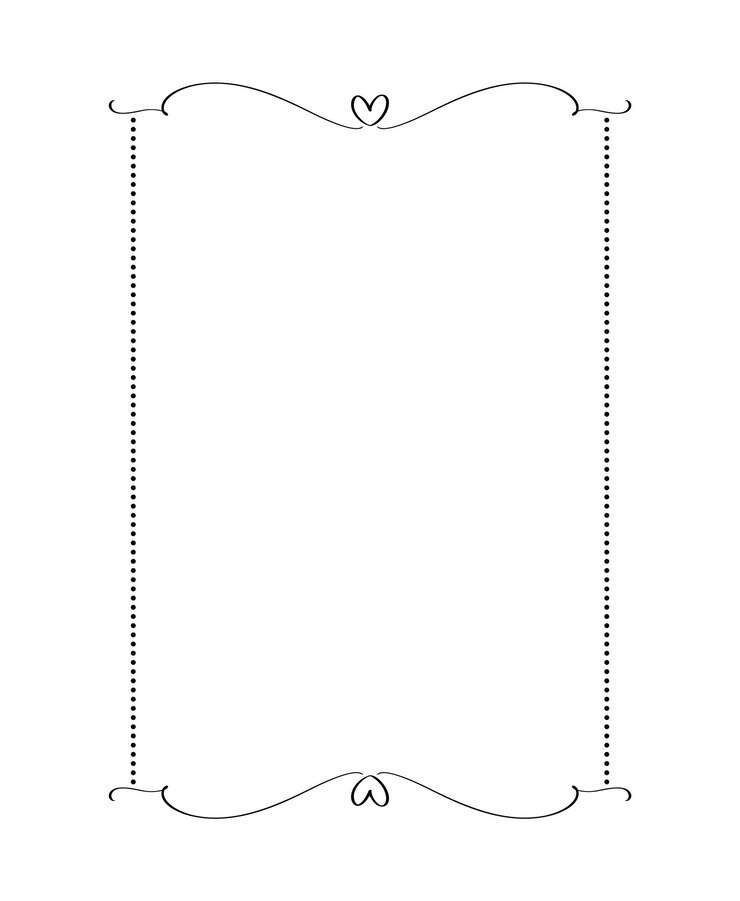 Vector calligraphy rectangular vector ornamental frame with heart valentine day decorative ornament for decoration