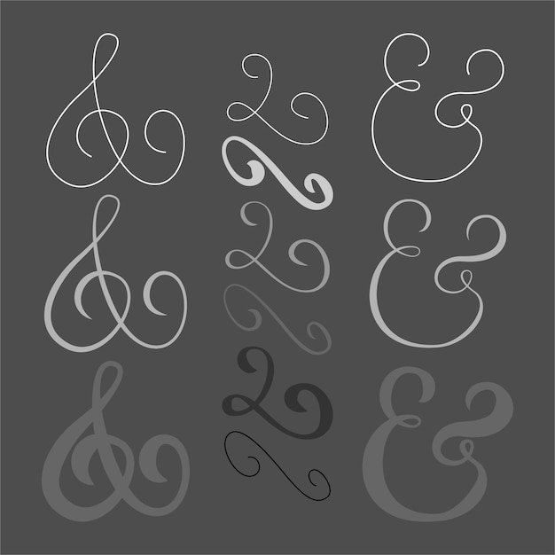 Vector calligraphy swashes