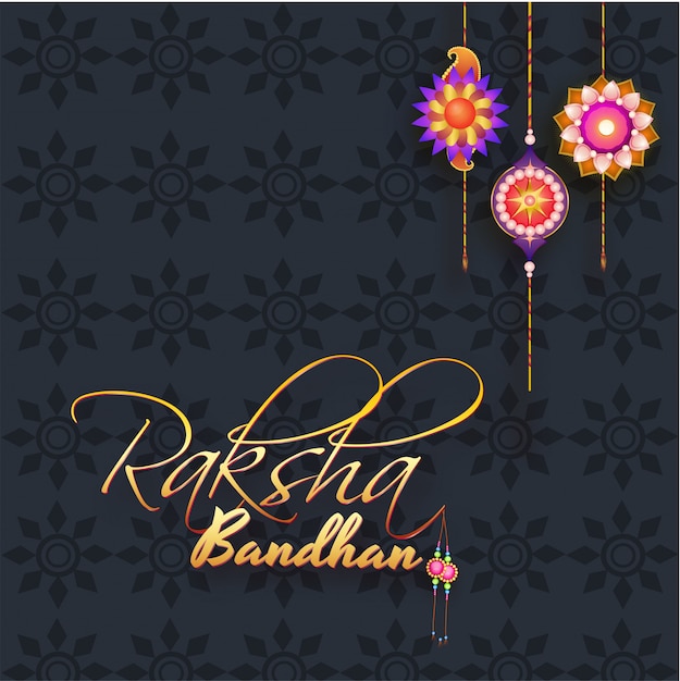 Vector calligraphy text raksha bandhan