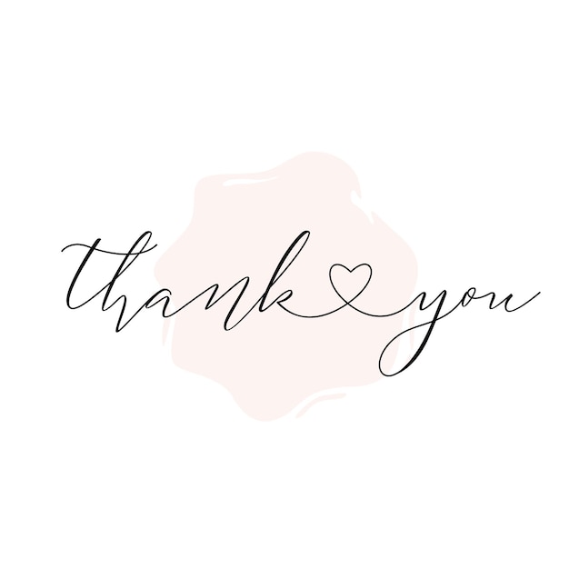 Vector calligraphy thank you hand lettering design