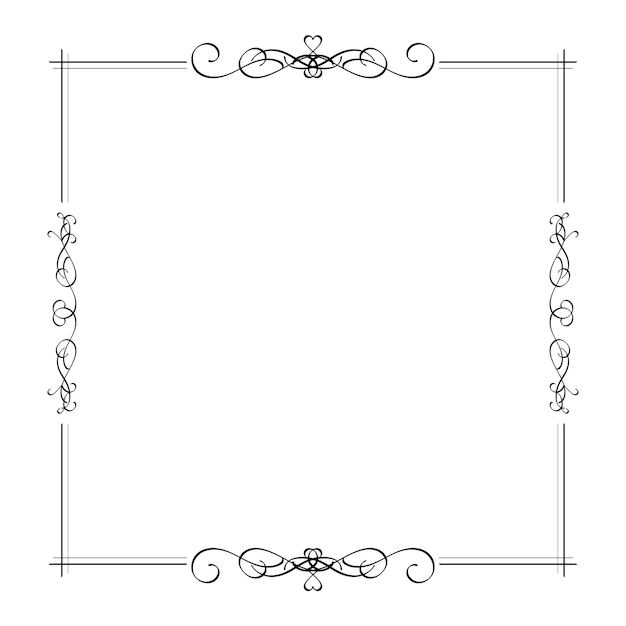 Calligraphy vintage frame divider border element for card or wedding decoration