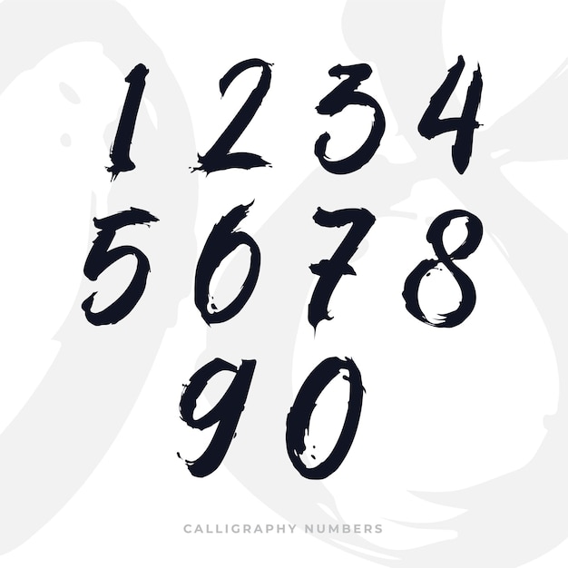 Vector calligrpahy numbers