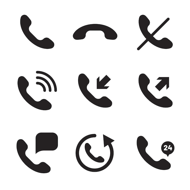 Set di icone di chiamata simbolo del telefono