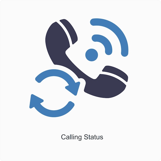 calling status and support icon concept