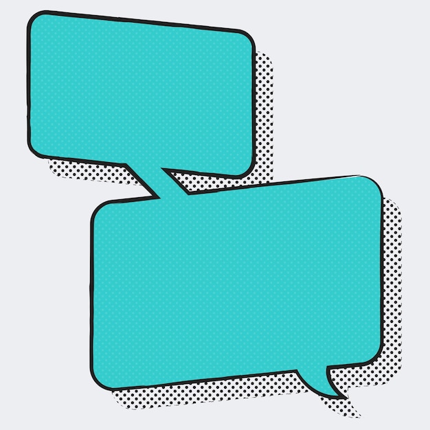 Vector callout comics cute characters green square text bubble sticker