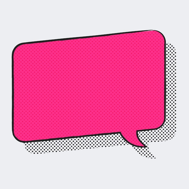 Callout comics cute characters Pink square empty text bubble sticker