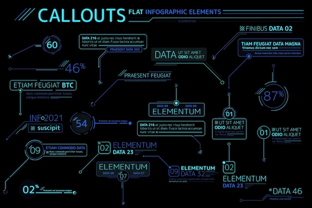 Callouts flat infographic elements collection