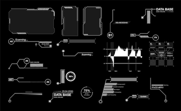 Callouts titles in HUD style Futuristic callout bar labels information call box bars