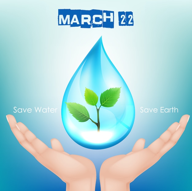 Calls to save the water in world water day's poster