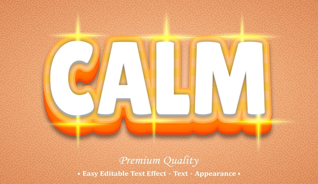 Calm 3d editable text style effect