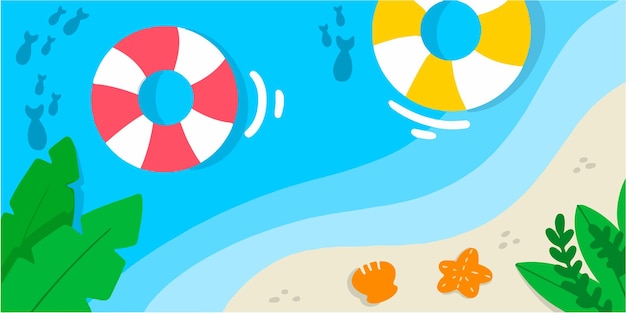 calm beach coast simple doodle illustration exclusive