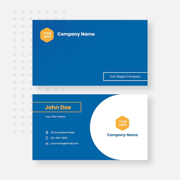 Calm blue business card design template