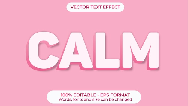 Calm Pink Emboss Vector Text Effect