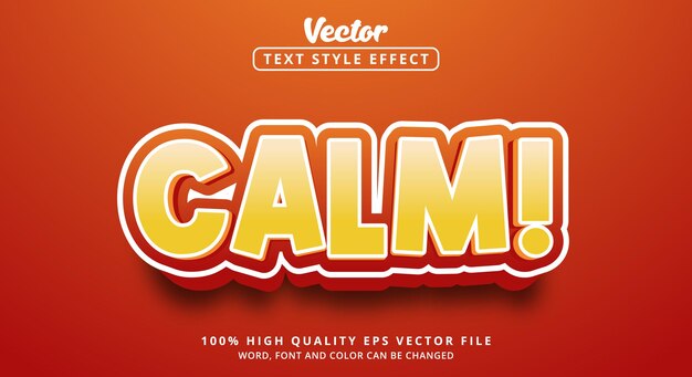 Calm text with orange , Editable text effect