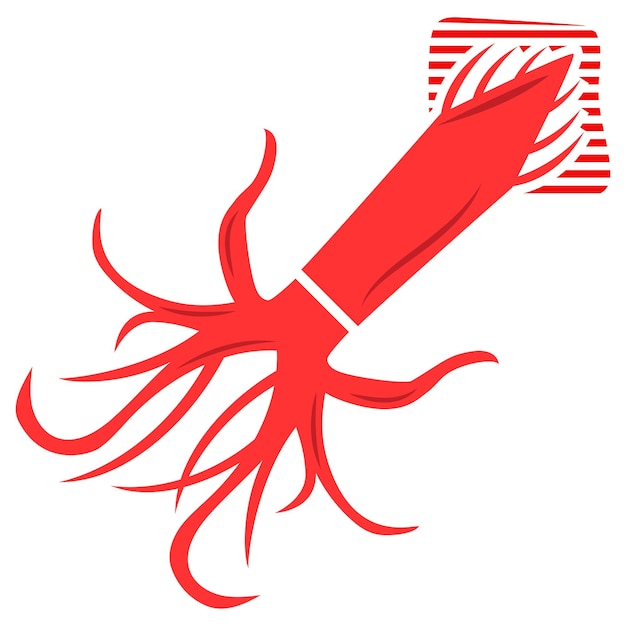 Vector calmar squid concept cuttles vector design sea food symbol underwater animals aquatic common species