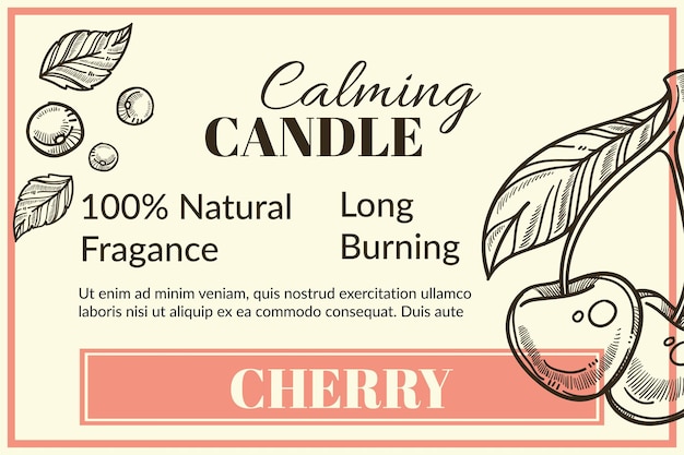 Calming candle cherry scent natural fragrance