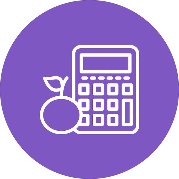 Vettore calcolatrice di calorie illustrazione di icona vettoriale dell'icona dell'app workout