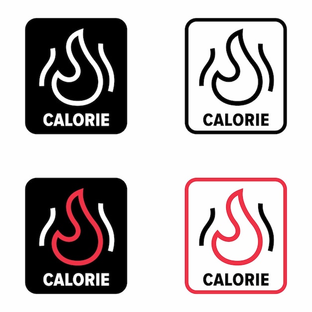 Calorie kcal vector information sign